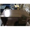 Image 2 : DARK WOOD COLOURED COMPUTER DESK WITH 2 DRAWER PEDESTAL SIZE 47"W X 24"D X 29 1/2"H