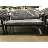 Image 2 : PATIOFLARE 3PCS BLACK CAST ALUMINUM OUTDOOR PATIO 2 SEAT SOFA & 2 ARM CHAIR SET WITH GREY CUSHIONS