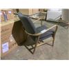 Image 2 : NUEVO MODERN GREY FABRIC WALNUT FRAMED ACCENT ARM CHAIR