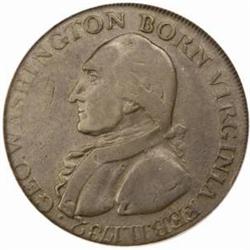 Circa 1792 WASHINGTON BORN VIRGINIA 1C VF20 PCGS