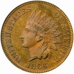 1864 Indian Cent. L on Ribbon. PR64BN (PCGS)