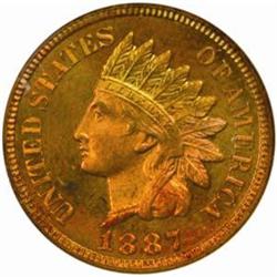 1887 Indian Cent. PR66 RB (NGC). OH.