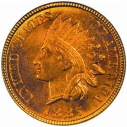 1887 Indian Cent. MS65 RD (NGC).