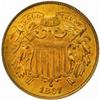 Image 1 : 1867 Two-Cent Piece. MS64 RD (PCGS).