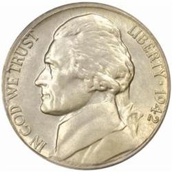 1942-D/Hort D Jefferson Nickel. FS-027 MS64 PCGS.