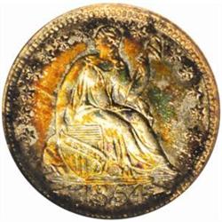 1854 Seated Liberty H10C. Arrows MS66 (NGC)