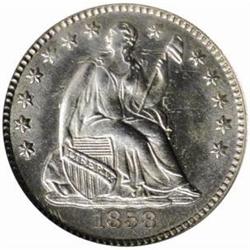 1858 Seated Liberty H10C. MS66 (NGC).