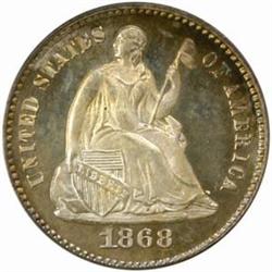 1868 Seated Liberty H10C. PR65DCAM (PCGS)