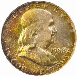 1958-D Franklin 50C. MS66 FBL (NGC).
