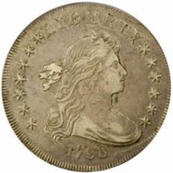 1798 Draped Bust $1. Large Eagle. AU50 (PCGS).
