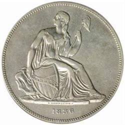 1836 Gobrecht $1. Name on Base. PR EF (NCS)