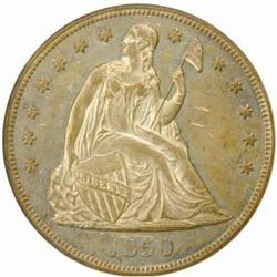 1850 Seated Liberty Silver Dollar. MS61 (PCGS).
