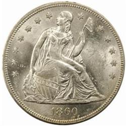 1860-O Seated Liberty $1. MS61 (PCGS). CAC. OGH.