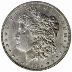 1895-O Morgan Silver Dollar. AU58 (NGC).