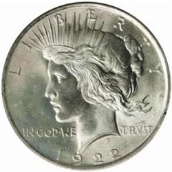 1922 Peace Silver Dollar. MS66 (PCGS).