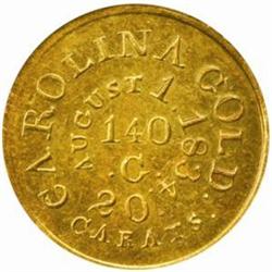 Undated Christopher Bechtler. $5 Gold MS61 NGC