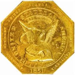 1851 Augustus Humbert. $50. MS65* NGC