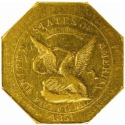 1851 Augustus Humbert. $50. AU55 (NGC).