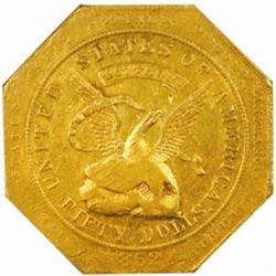 1852 U.S. Assay Office of Gold. $50. AU53 (NGC)