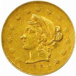 1852 Wass Molitor & Co $10. Large Head AU53 PCGS.