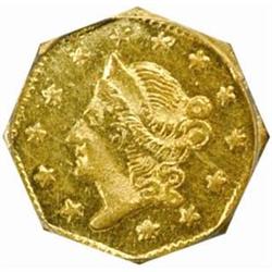 1856 Octagonal 50 Cents. Liberty Head MS62 (PCGS)