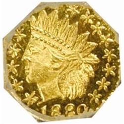 1880 Octagonal 25 Cents. Indian Head. MS64PL NGC.