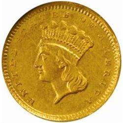 1857-C G$1. AU Details-Rim Filed (NCS).