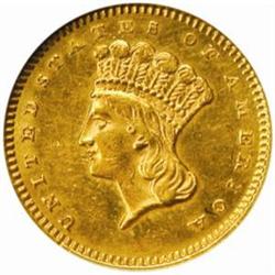 1859-S G$1. MS60 (NGC).