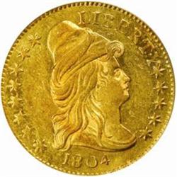 1804 Capped Bust Right $2.5. MS62 PCGS. CAC