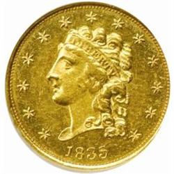 1835 Classic $2.5. MS61 (NGC).