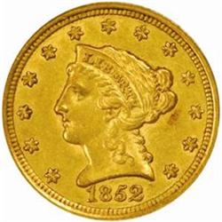 1852-O $2.5. Winter Variety Two. AU53 (PCGS).