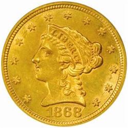 1868-S Liberty $2.5. AU58 (PCGS).