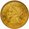 Image 1 : 1873 Liberty $2.5. Open 3. MS63 (NGC).