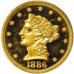 1886 Liberty $2.5. PR64DCAM (PCGS). CAC.