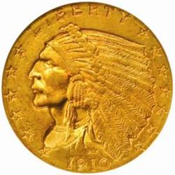 1910 Indian $2.5. MS63 (NGC).