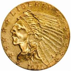 1911-D Indian $2.5. AU58 (NGC).