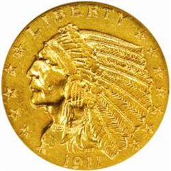 1911-D Indian $2.5. AU55 (NGC).