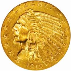 1912 Indian $2.5. MS63 (NGC).
