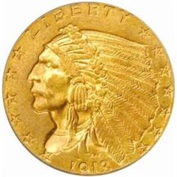 1913 Indian $2.5. MS62 (PCGS).