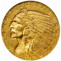 1913 Indian $2.5. MS62 (NGC).