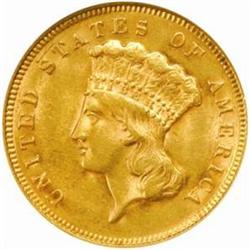 1878 Three-Dollar Gold Piece. MS62 (NGC).