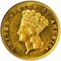 1881 Three-Dollar Gold Piece. AU58 (NGC). CAC.