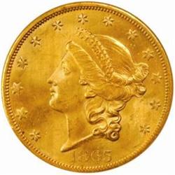 1865-S Liberty Double Eagle. MS65 (NGC).