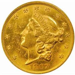 1867 Liberty Double Eagle. AU58 (PCGS). OGH.