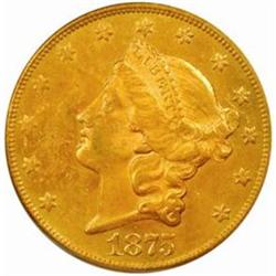 1875-CC Liberty $20. Winter 2-B. MS61 (PCGS) OGH