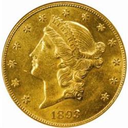 1893-CC Liberty $20. Winter 1-A. AU58 (NGC).