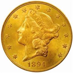 1894-S Liberty Double Eagle. MS64 (PCGS) CAC. OGH