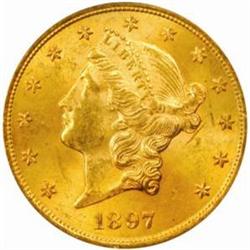 1897 Liberty Double Eagle. MS63 (PCGS).