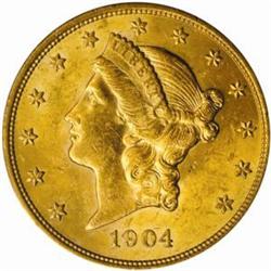 1904 Liberty Double Eagle. MS62 (PCGS).