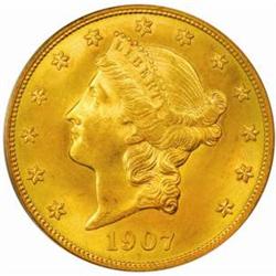1907-D Liberty Double Eagle. MS65 (PCGS). OGH.